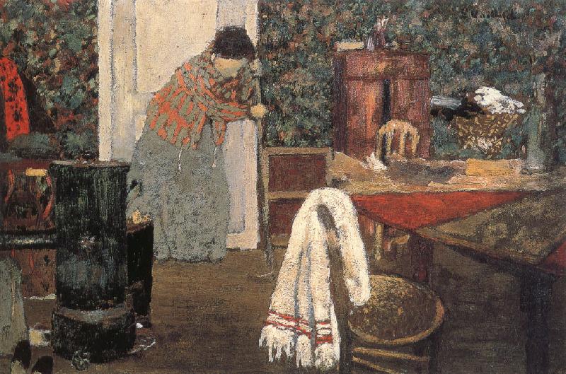 Edouard Vuillard Maid cleaning the room
